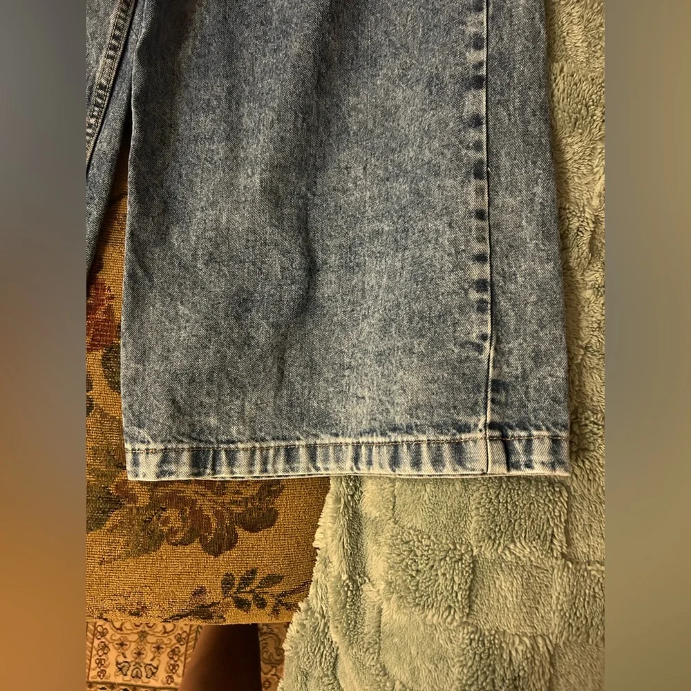 People pleated High Rise Blue Acid Wash Wide-Leg Jeans Size 28 - Picture 8 of 13
